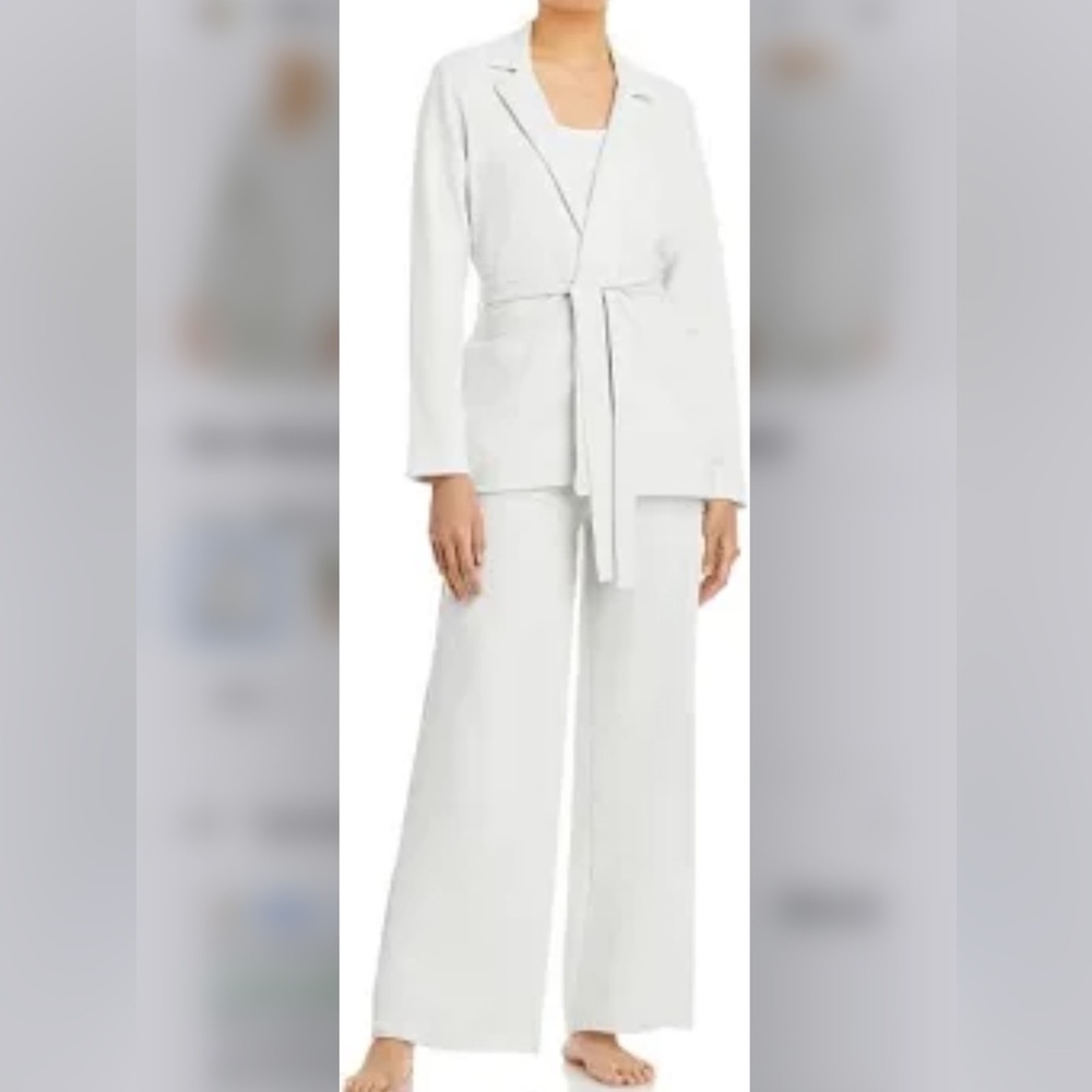 Skin Organic International blazer and pant set lounge Moon Gleam color NWT
